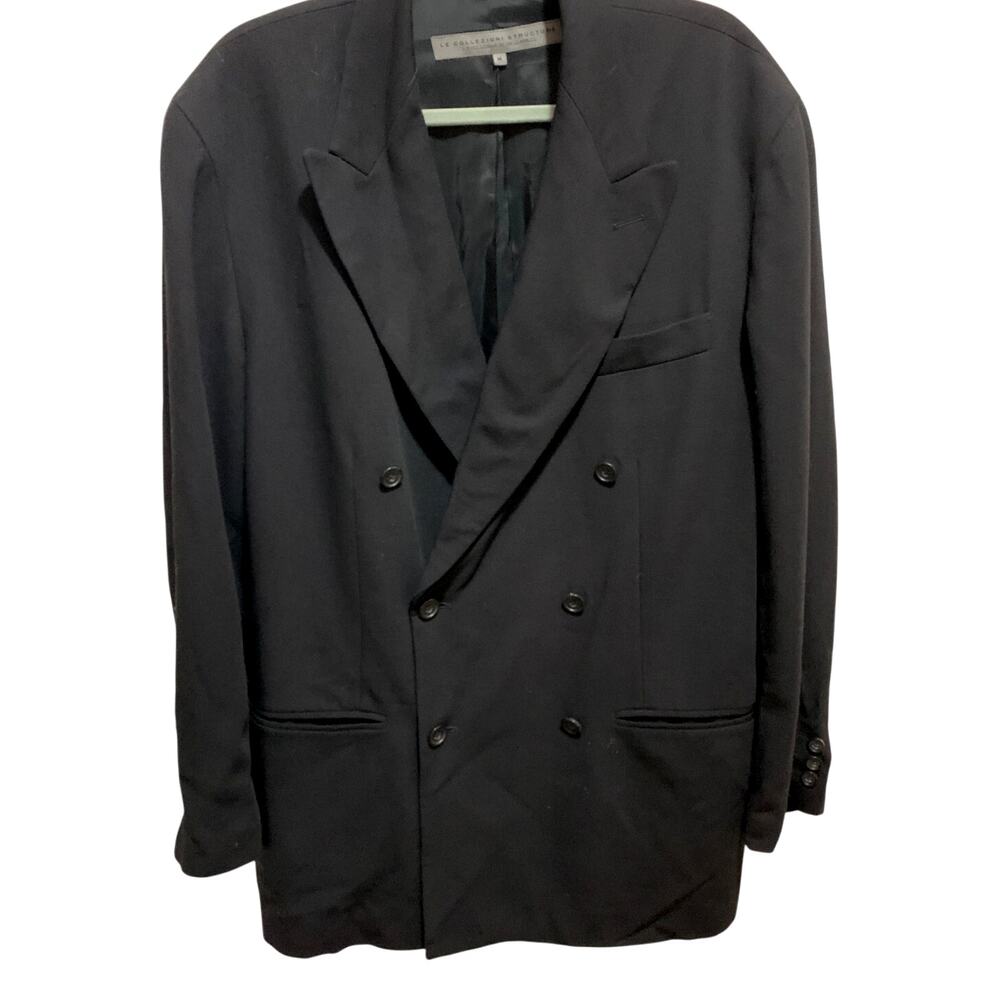 Vintage Le Collezioni Structure Double Breasted Wool Blend Blazer Hong Kong Med.